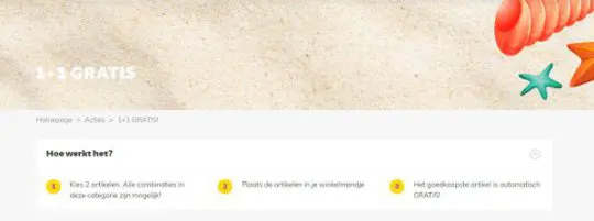 1 +1 gratis cadeau bij alle combinaties van Dekbed-Discounter