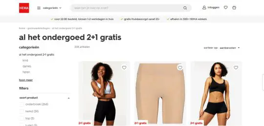 Alle Shapewear 2+1 Gratis Aanbieding bij HEMA 