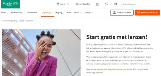 Gratis oogmeting en proeflenzen bij Pearle