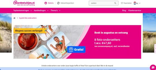 8 gratis foto-onderzetters bij hotelovernachting Voordeeluitjes.nl