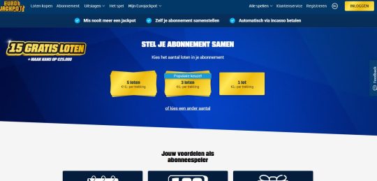 Gratis 15 extra loten bij Eurojackpot