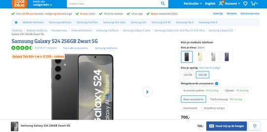 Gratis Galaxy Tab A9+ tablet bij S24 toestel