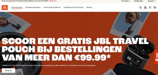 Gratis JBL reistas cadeau bij bestellingen