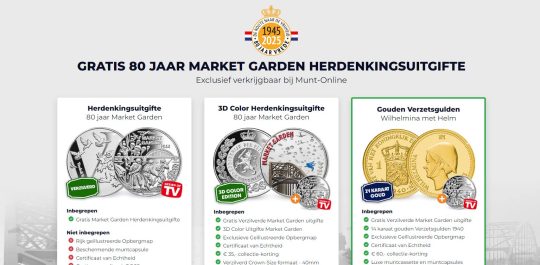 Gratis Market Garden herdenkingsmunt cadeau