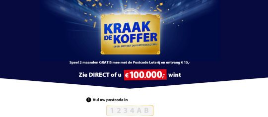 Gratis 15 euro en 2 maanden meespelen met Postcode Loterij