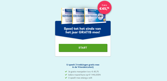 Gratis 3 Loten cadeau bij Vriendenloterij