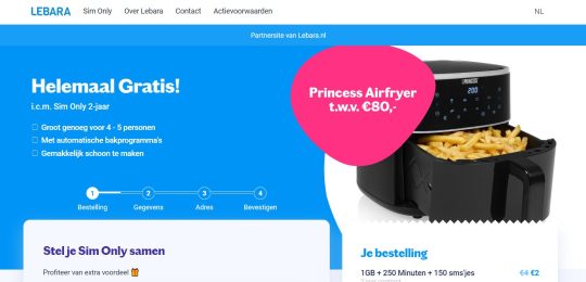 Gratis Princess airfryer bij Lebara sim only