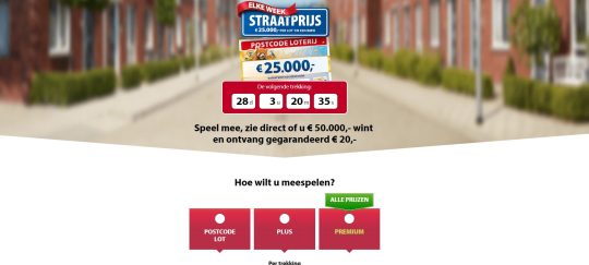 Gratis 20 euro cadeau en kans op 50000 euro bij Nationale Postcode Loterij