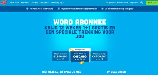 1+1 gratis bij meespelen Lucky Day tijdens de verdubbelweken