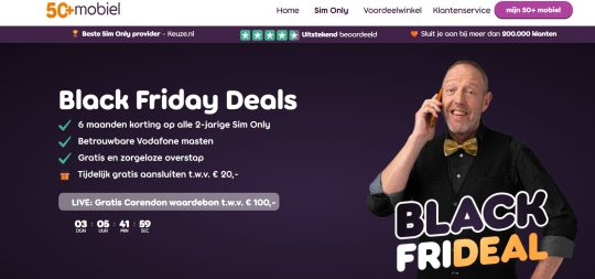 Gratis Corendon bon van 100 euro bij 50plus mobiel