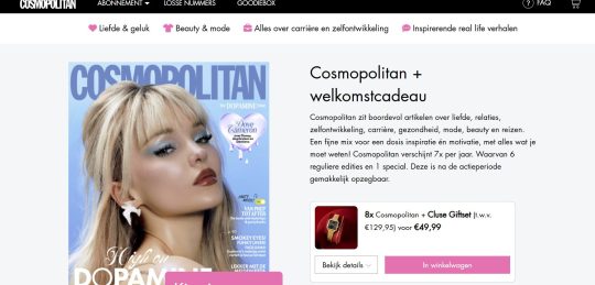 Gratis Cosmopolitan Goodiebox bij abonnement