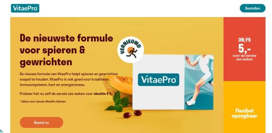 Gratis 34 euro korting op VitaePro voedingssupplementen