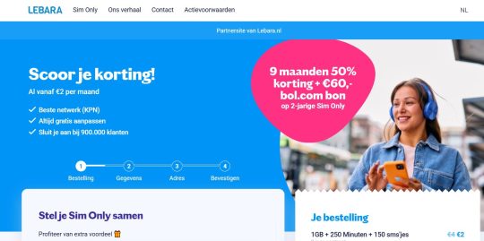 Gratis Bol.com bon van 60 euro bij Lebara Sim Only